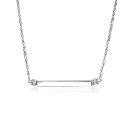 Best Zinzi zilveren ketting staafje wit 42cm ZIC1817