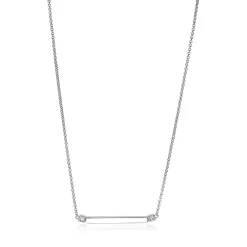 Best Zinzi zilveren ketting staafje wit 42cm ZIC1817