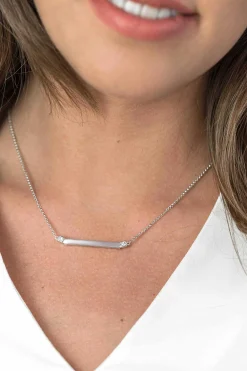 Best Zinzi zilveren ketting staafje wit 42cm ZIC1817