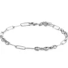 Discount Zinzi zilveren koffieboon schakelarmband van 4,5mm breed, gecombineerd met lange ovale schakels 19,5cm ZIA2467