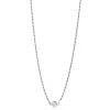 Best Zinzi zilveren koord ketting bezet met een ronde witte zirconia 40-45cm ZIC2461