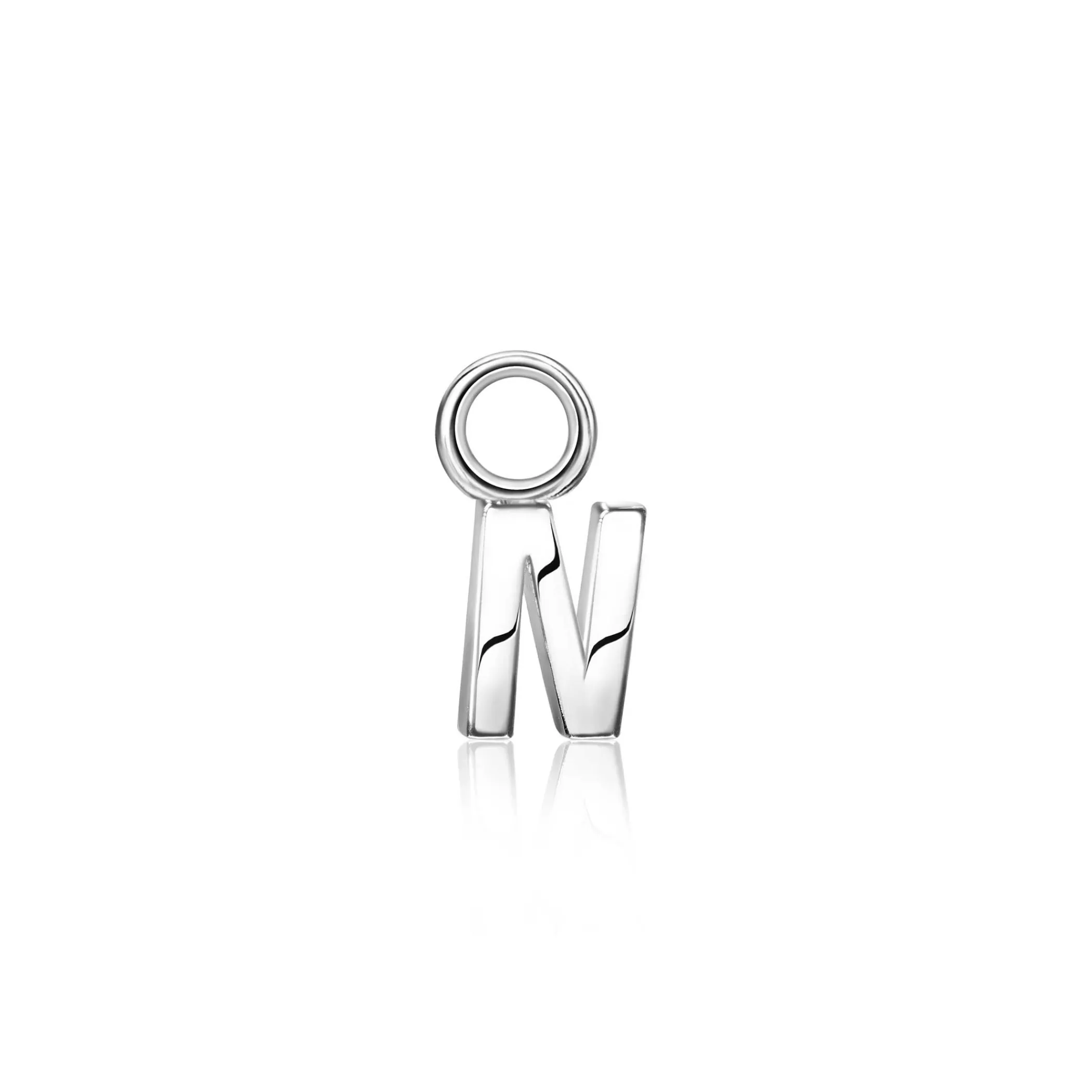 Sale Zinzi zilveren letter oorbedel N per stuk geprijsd ZICH2144N. (zonder oorringen).