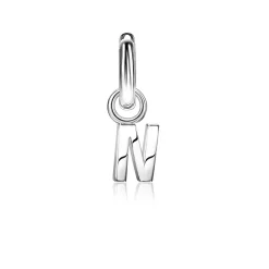 Sale Zinzi zilveren letter oorbedel N per stuk geprijsd ZICH2144N. (zonder oorringen).