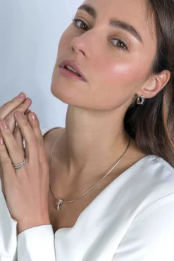 Online Zinzi zilveren luxe cross-over ring bolletjes glad witte zirconia's ZIR2141