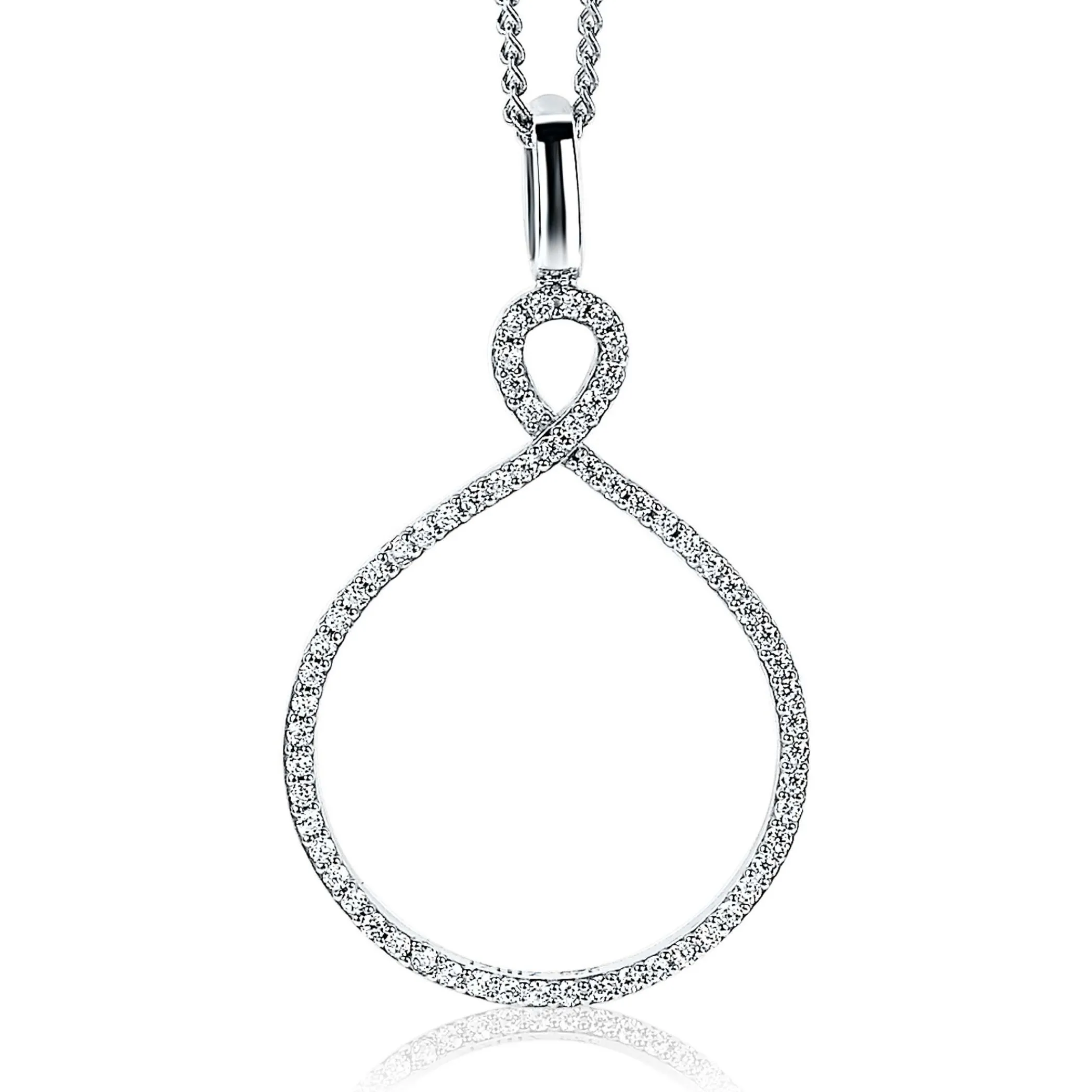 Outlet Zinzi zilveren luxe hanger infinity wit ZIH1893 (zonder collier)