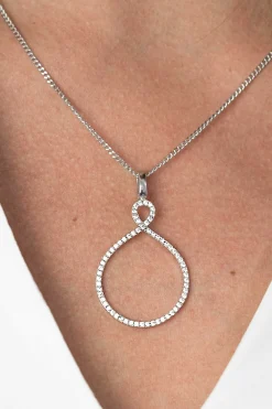 Outlet Zinzi zilveren luxe hanger infinity wit ZIH1893 (zonder collier)