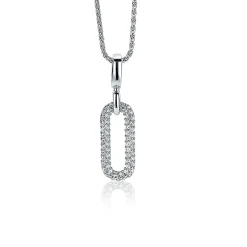 Sale Zinzi zilveren luxe hanger ovaal wit 32mm ZIH1894 (zonder collier)