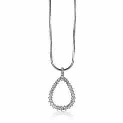 Discount Zinzi zilveren luxe hanger 23 mm open druppelvorm witte zirconia's ZIH2123 (zonder collier)