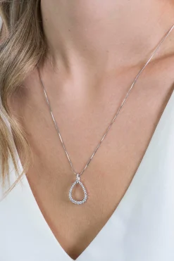 Discount Zinzi zilveren luxe hanger 23 mm open druppelvorm witte zirconia's ZIH2123 (zonder collier)