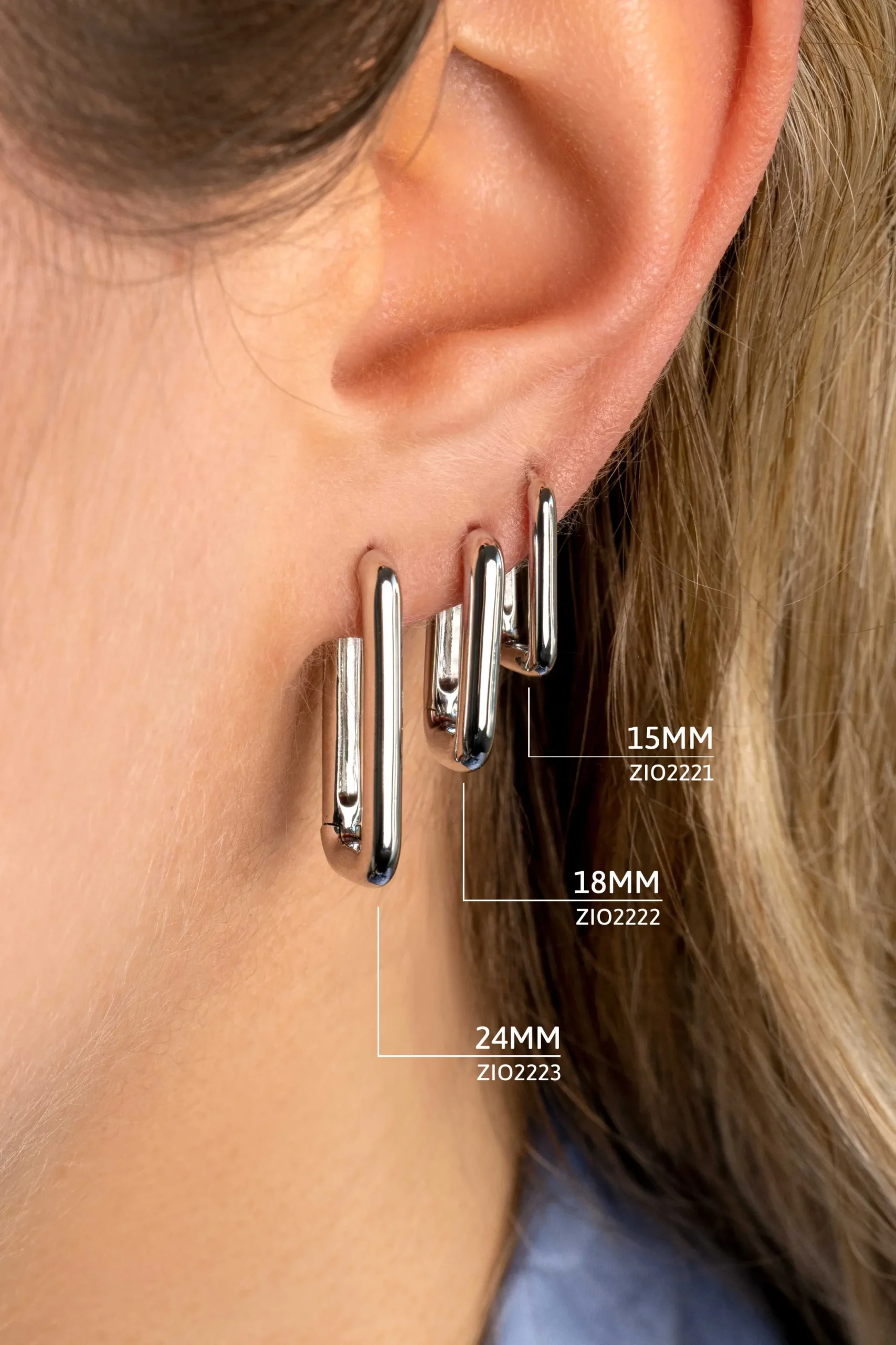Best Zinzi zilveren luxe oorringen 15x2mm ovale vorm ZIO2221