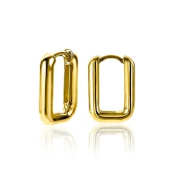 Best Zinzi zilveren luxe oorringen 14K geel verguld 18x3mm ovale vorm ZIO2222G