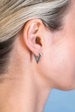 Best Zinzi zilveren luxe oorringen driehoeksvorm 16x3mm ZIO2318