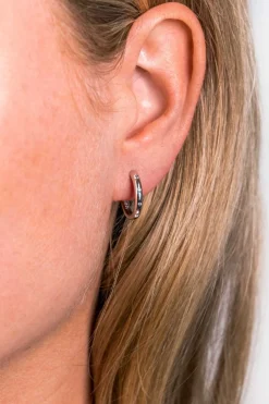 Clearance Zinzi zilveren luxe oorringen wit 16x2,5mm ZIO1683