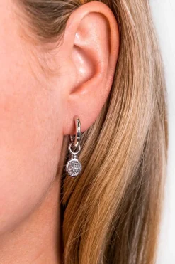 Clearance Zinzi zilveren luxe oorringen wit 16x2,5mm ZIO1683