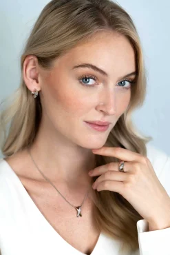 Clearance Zinzi zilveren luxe oorringen cross-over bicolor met witte zirconia's 16x6mm ZIO2240