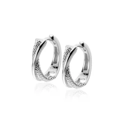 Best Zinzi zilveren luxe oorringen cross-over glad en bolletjes 18x4mm ZIO2242