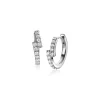 Hot Zinzi zilveren luxe oorringen 15mm witte zirconia's ZIO2327