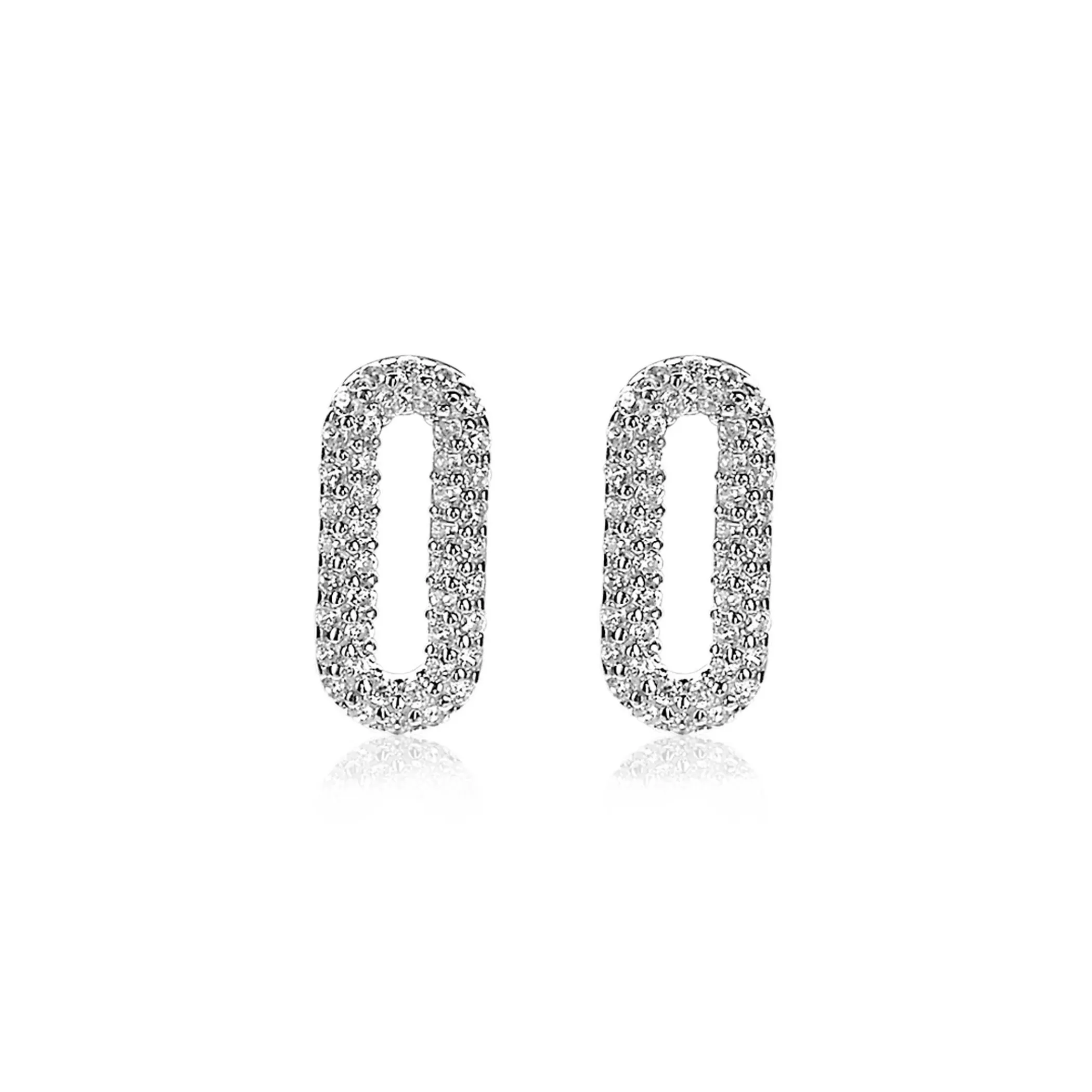 Discount Zinzi zilveren luxe oorsieraden ovaal wit ZIO1894