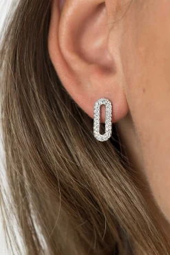 Discount Zinzi zilveren luxe oorsieraden ovaal wit ZIO1894