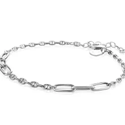 New Zinzi zilveren marine schakel armband met zes grotere ovale schakels 4,5mm breed 18-20cm ZIA2413