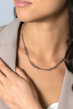 Online Zinzi zilveren marine schakel ketting, gecombineerd met trendy grotere marine schakels 7mm breed 43-48cm ZIC2407