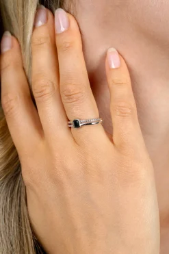 Clearance Zinzi zilveren multi-look ring met rechthoekige zwarte zirkonia en witte zirkonia's ZIR2626Z
