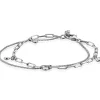 Hot Zinzi zilveren multi-look armband met gourmet en paperclip schakels, bezet met vier ronde zirconia's ZIA2362