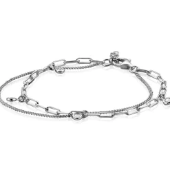 Hot Zinzi zilveren multi-look armband met gourmet en paperclip schakels, bezet met vier ronde zirconia's ZIA2362