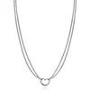 Discount Zinzi zilveren multilook ketting met gourmet schakels en open hart 40-43cm ZIC2516
