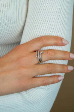 Hot Zinzi zilveren multi-look ring (14mm breed) met slang ZIR2721
