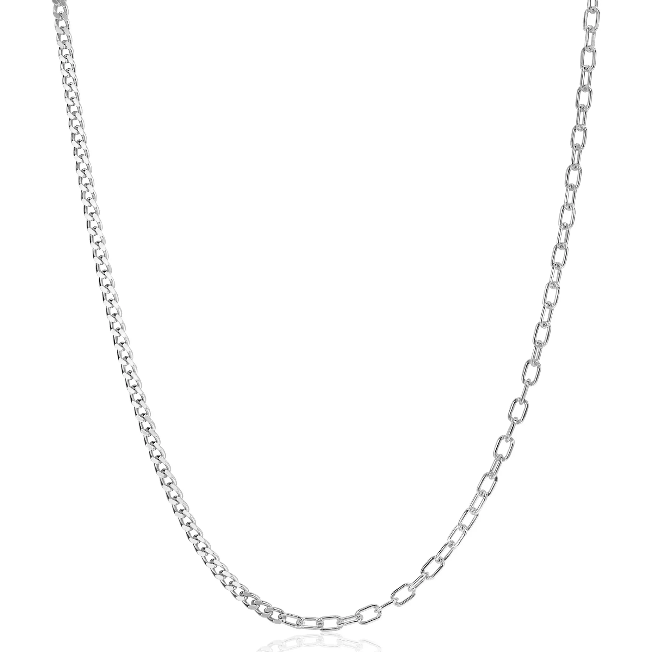 Best Zinzi zilveren multi-schakelketting met gourmet en paperclip schakels 2,7mm breed 43-45cm ZIC2468