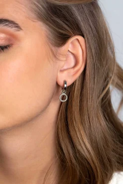 Outlet Zinzi zilveren oorbedels rond met touw-effect 10mm ZICH2246 (zonder oorringen)