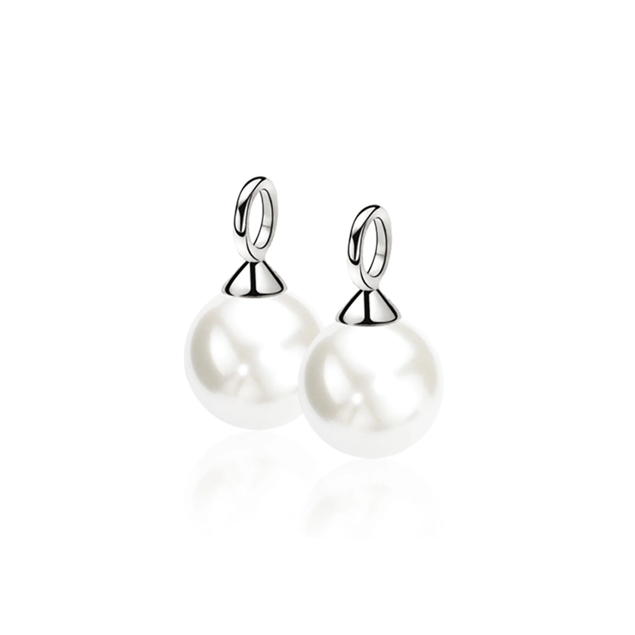 Sale Zinzi zilveren oorbedels parel wit 12mm ZICH305W (zonder oorringen)