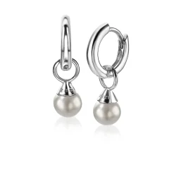 Best Zinzi zilveren oorbedels parels lichtgrijs 6mm ZICH1749LG (zonder oorringen)