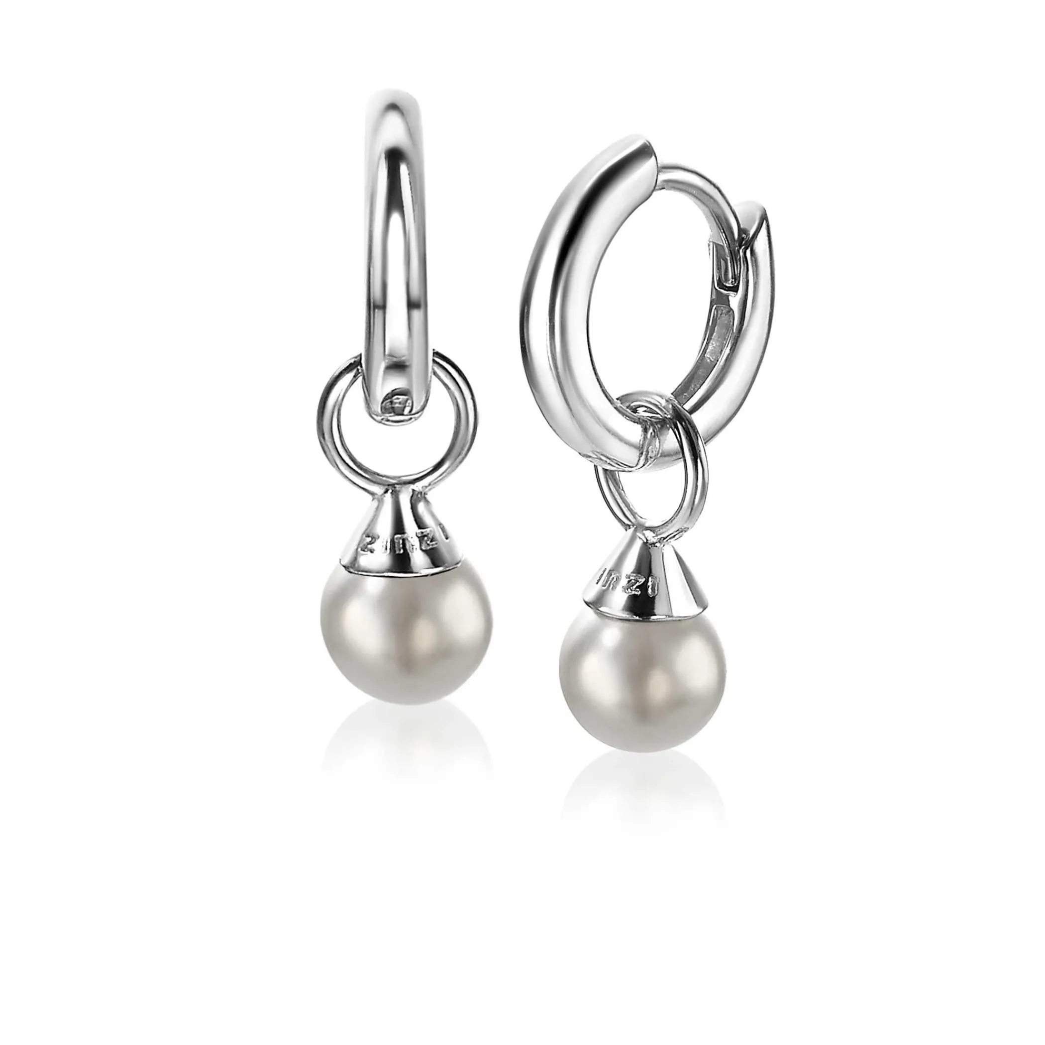 Best Zinzi zilveren oorbedels parels lichtgrijs 6mm ZICH1749LG (zonder oorringen)
