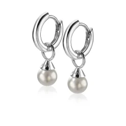 Best Zinzi zilveren oorbedels parels lichtgrijs 6mm ZICH1749LG (zonder oorringen)