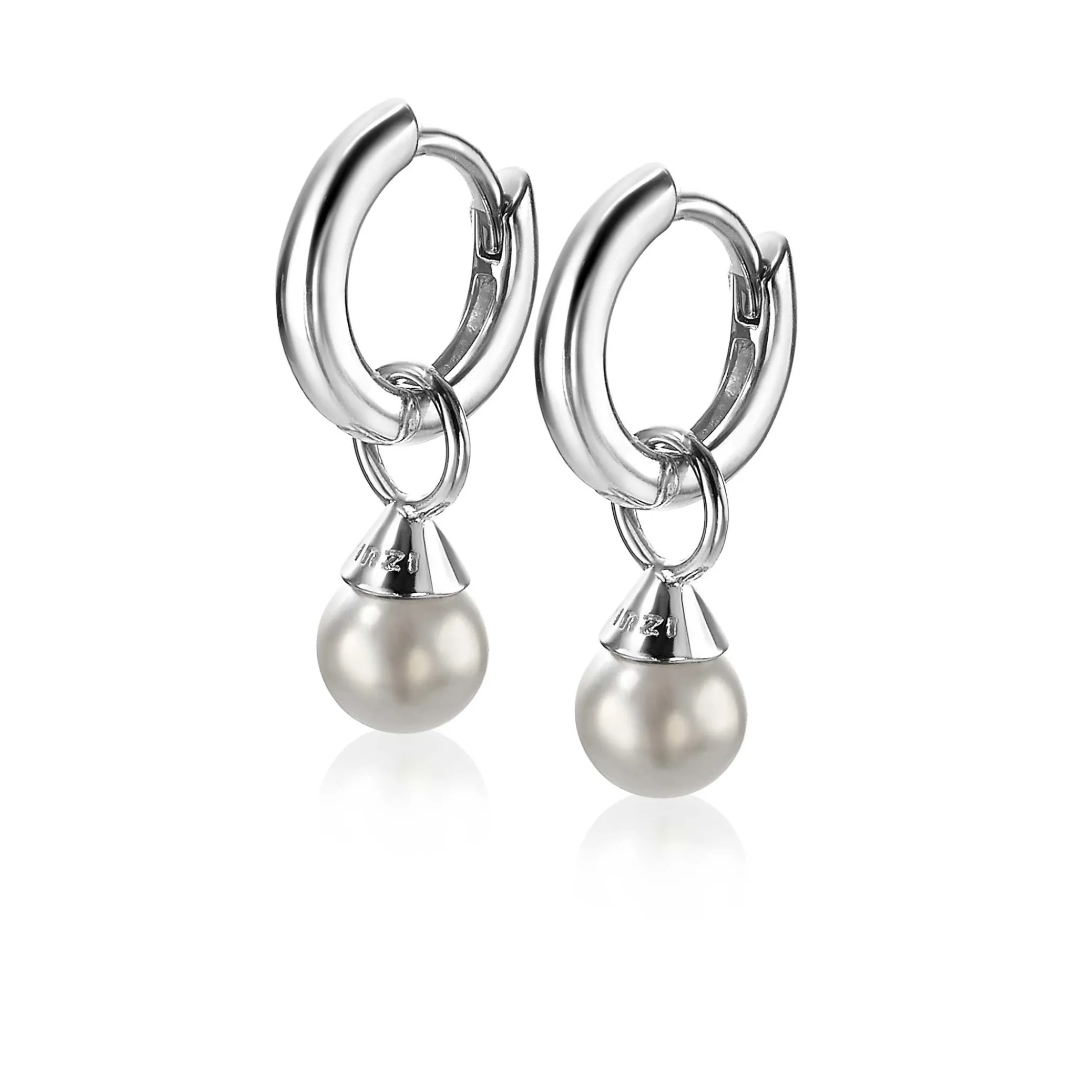 Best Zinzi zilveren oorbedels parels lichtgrijs 6mm ZICH1749LG (zonder oorringen)