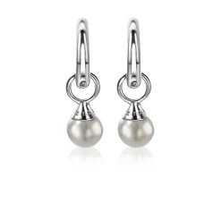 Best Zinzi zilveren oorbedels parels lichtgrijs 6mm ZICH1749LG (zonder oorringen)