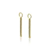 Hot Zinzi zilveren oorbedels geel verguld gourmet ketting 30mm ZICH1694G (zonder oorringen)