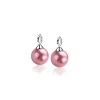 Discount Zinzi zilveren oorbedels parel fuchsia roze ZICH266F (zonder oorringen)