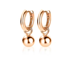 Clearance Zinzi zilveren oorbedels rosé verguld bol 6mm ZICH1930R (zonder oorringen)