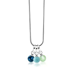 Hot Zinzi zilveren oorbedels parel turquoise ZICH266T (zonder oorringen)
