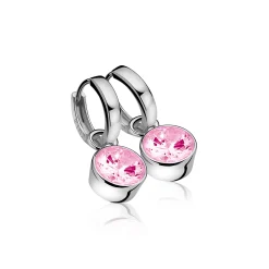 Outlet Zinzi zilveren oorbedels roze ZICH186R (zonder oorringen)