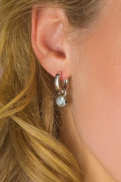 Sale Zinzi zilveren oorbedels 7mm rond wit ZICH1486 (zonder oorringen)