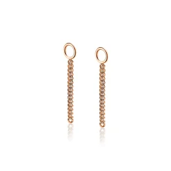 Sale Zinzi zilveren oorbedels rosé verguld gourmet ketting 30mm ZICH1694R (zonder oorringen)