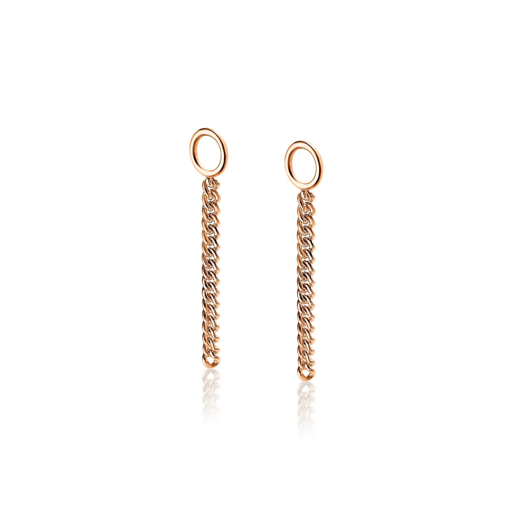 Sale Zinzi zilveren oorbedels rosé verguld gourmet ketting 30mm ZICH1694R (zonder oorringen)