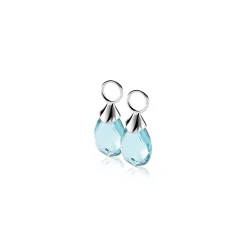 New Zinzi zilveren oorbedels turquoise ZICH1171T (zonder oorringen)
