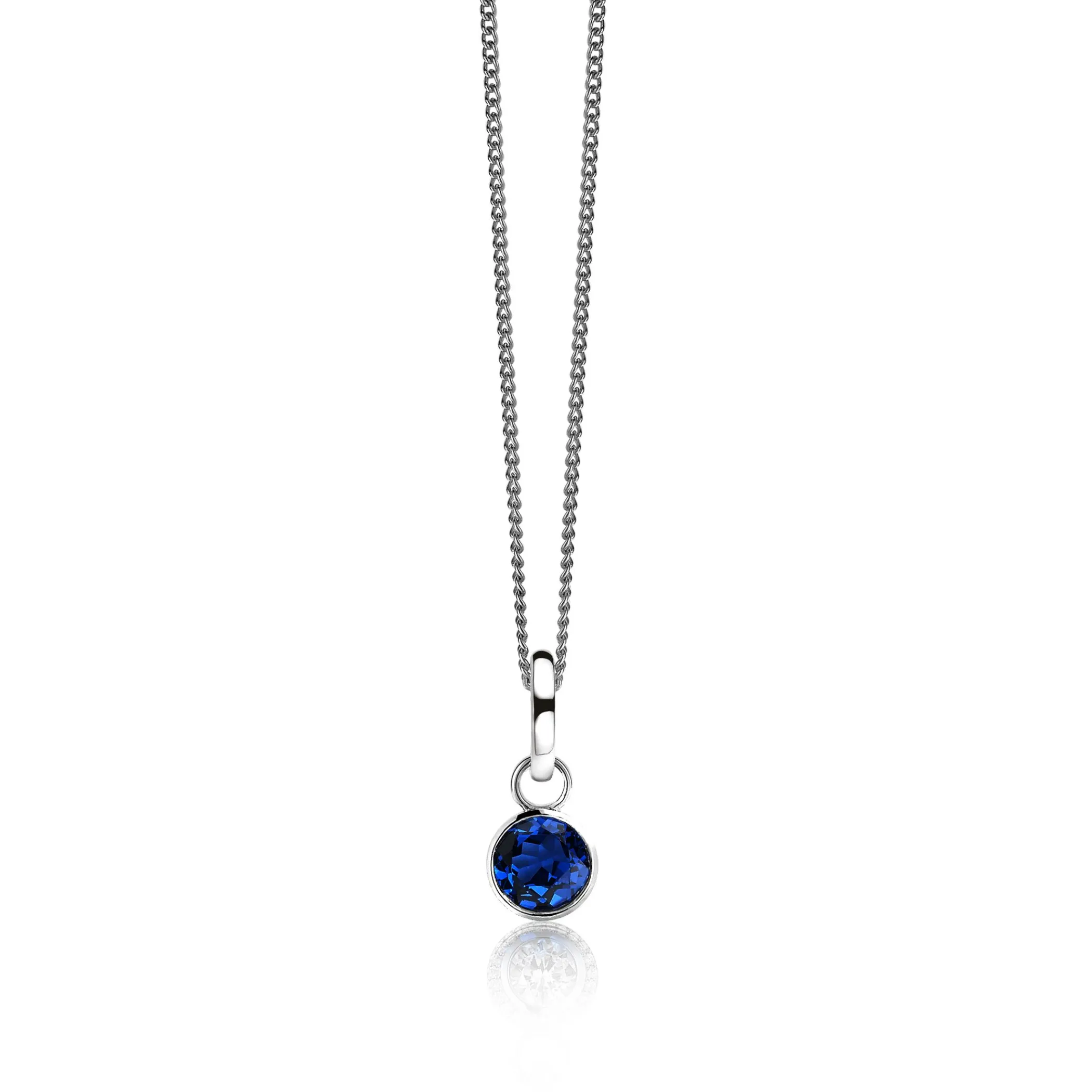 Online Zinzi zilveren oorbedels rond donkerblauw ZICH186DB (zonder oorringen)