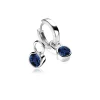 Clearance Zinzi zilveren oorbedels 7mm rond donkerblauw ZICH1486DB (zonder oorringen)