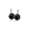 Best Zinzi zilveren oorbedels zwarte bead ZICH266Z (zonder oorringen)